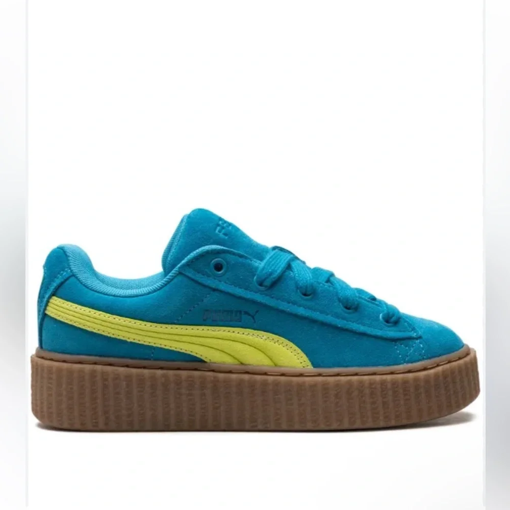 Fenty x Puma Creeper Phatty speed blue limeKids Sneakers in Teal and Neon Yellow